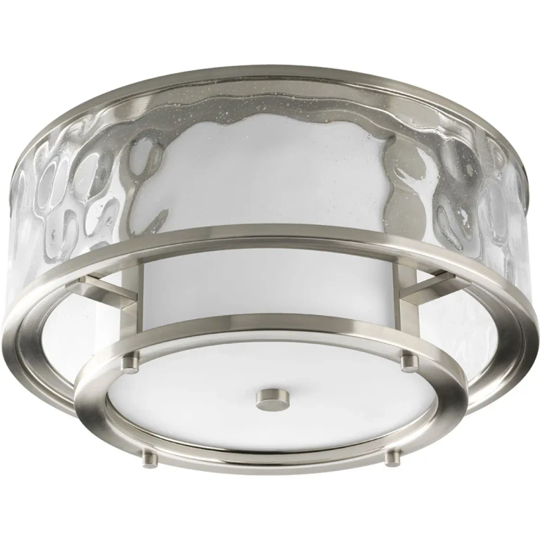 Brushed Nickel Two Light Flush Mount from the Bay Court Collection
