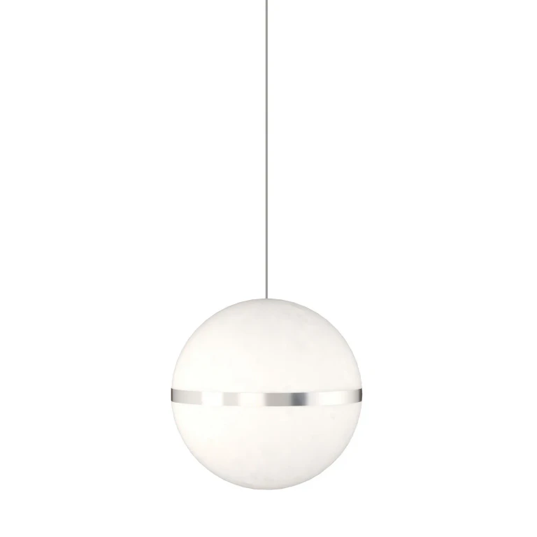 Satin Nickel LED Pendant from the Hanea Collection