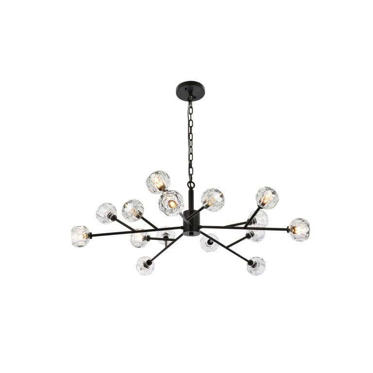 Black and Clear 15 Light Pendant from the Graham Collection