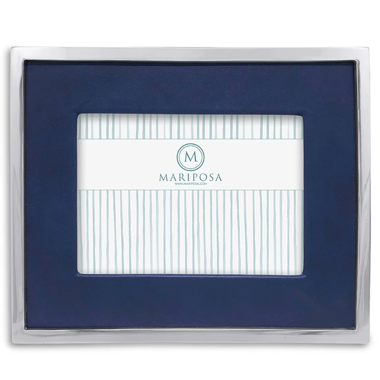 Leather with Metal Border Frame, 5 x 7