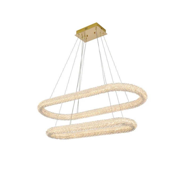 Satin Gold LED Chandelier from the Bowen Collection