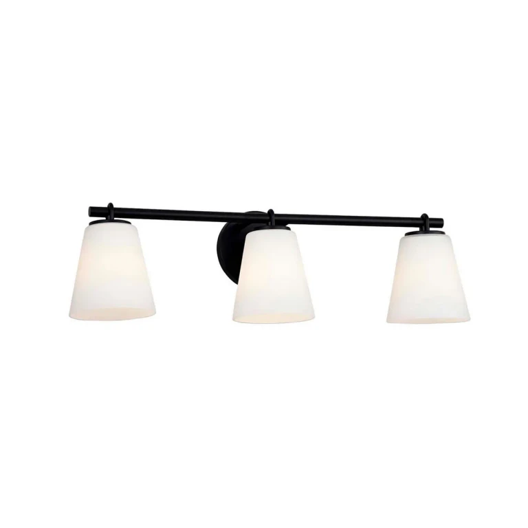 Matte Black Bathroom Vanity Light from the Fusion Collection