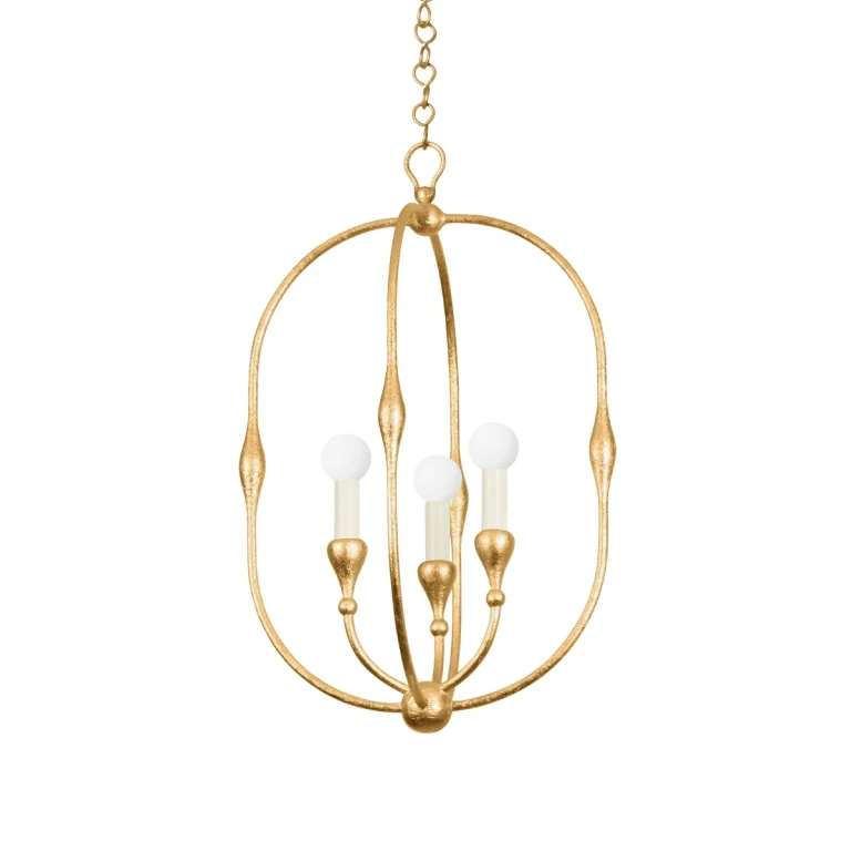 Vintage Gold Leaf Three Light Lantern from the Baltic Collection