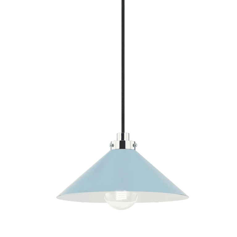 Polished Nickel One Light Pendant from the Clivedon Collection