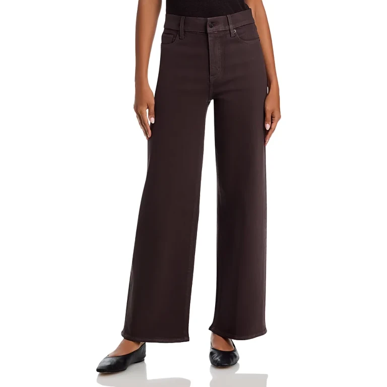 Frame Le Pixie High Rise Slim Palazzo Jeans in Truffle Coated