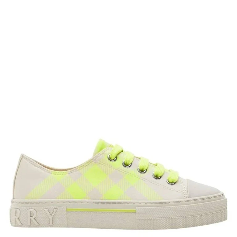 Burberry Kids Mini Jack Check Cotton Sneakers