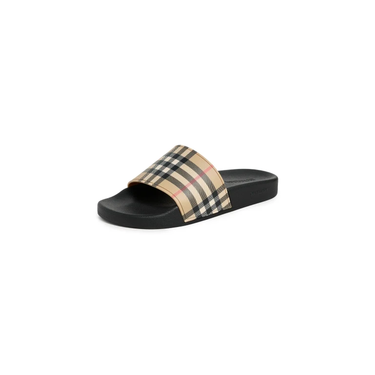 Burberry Furley Check Slide Sandals Archive Beige IP Check 41