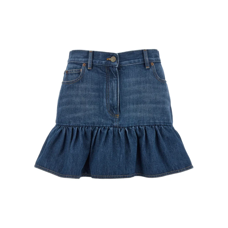 Courrèges 데님 서클 스커트