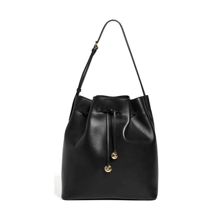 Liffner Charm Bucket Bag Black Gold Hardware One Size