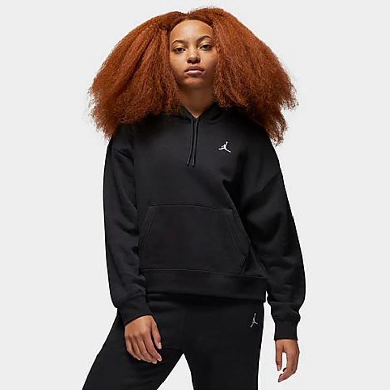 Jordan Women's Brooklyn Fleece Hoodie in Black/White Size: XS