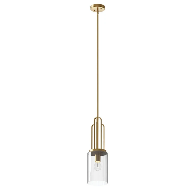 Kimrose Transitional Mini Pendant in Brushed Natural Brass