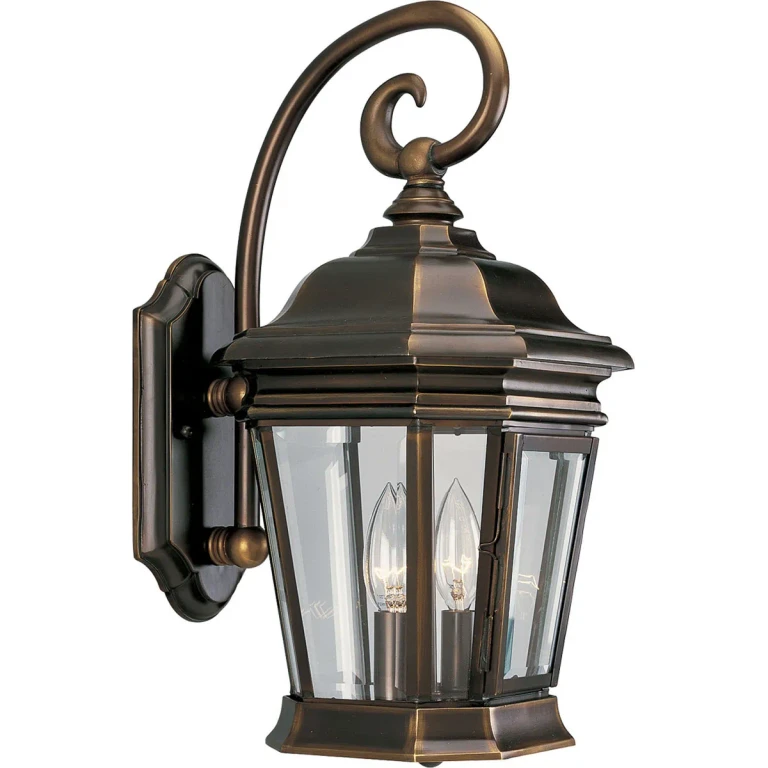 Oil Rubbed Bronze Two Light Wall Lantern from the Crawford Collection