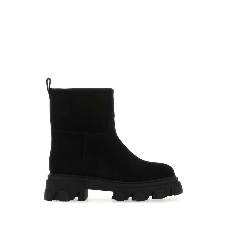 GIA BORGHINI Black Suede Ankle Boots
