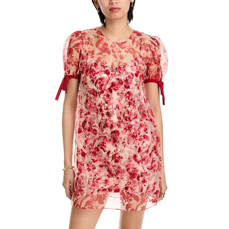 Cinq a Sept Floral Ribbons Junette Silk Dress