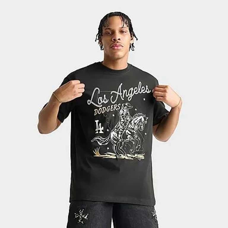 Men's Los Angeles Dodgers MLB Rodeo Graphic T-Shirt in Black Size: Small