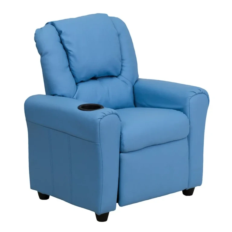 Mini Me Kids Light Blue Recliner with Cup Holder