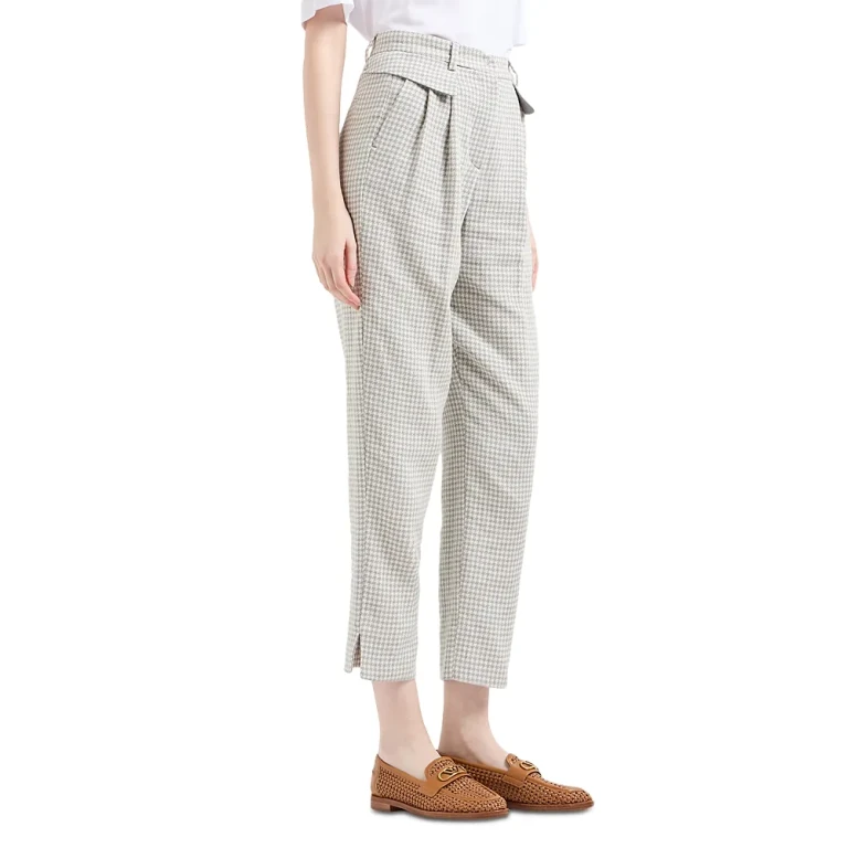 Emporio Armani Houndstooth Pied de Poule Jacquard Pants