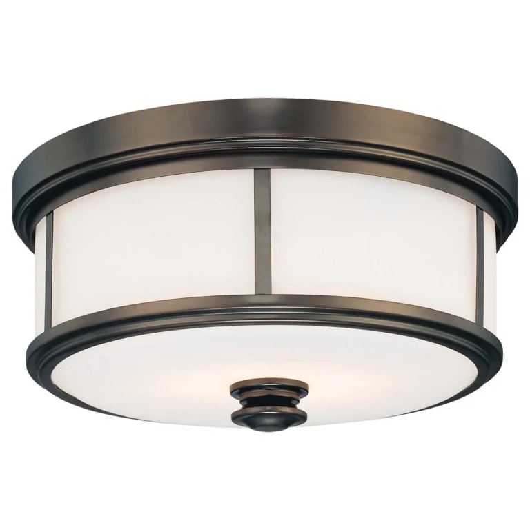 Harvard Court 2-Light 14" Ceiling Light in Harvard Court Bronze -Plated