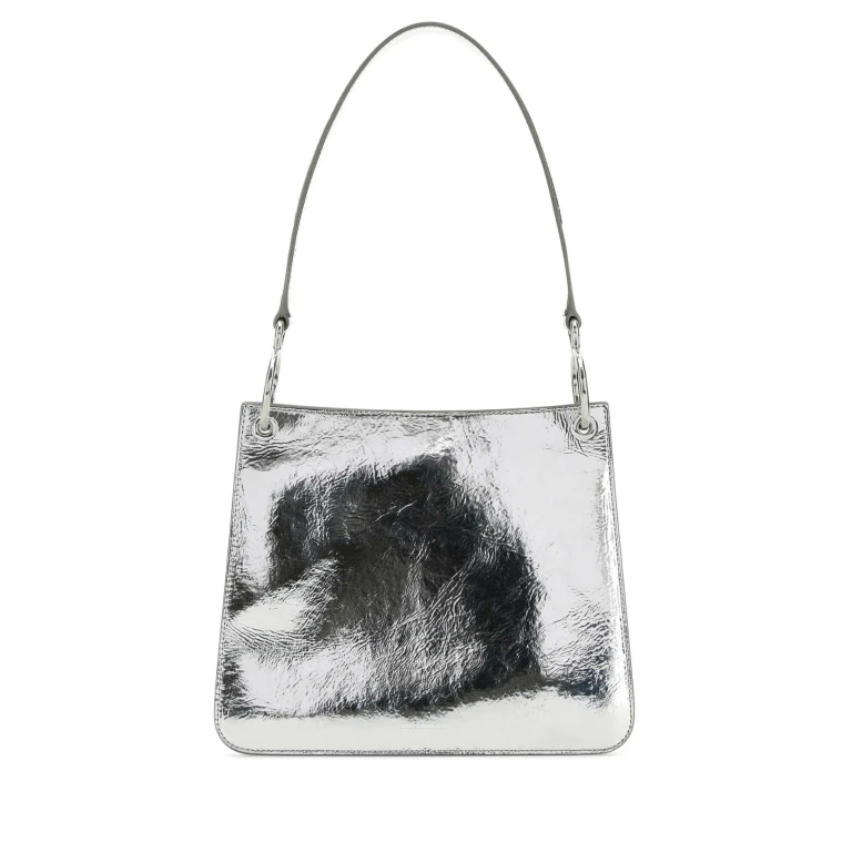 Jil Sander Silver Leather Otto Shoulder Bag