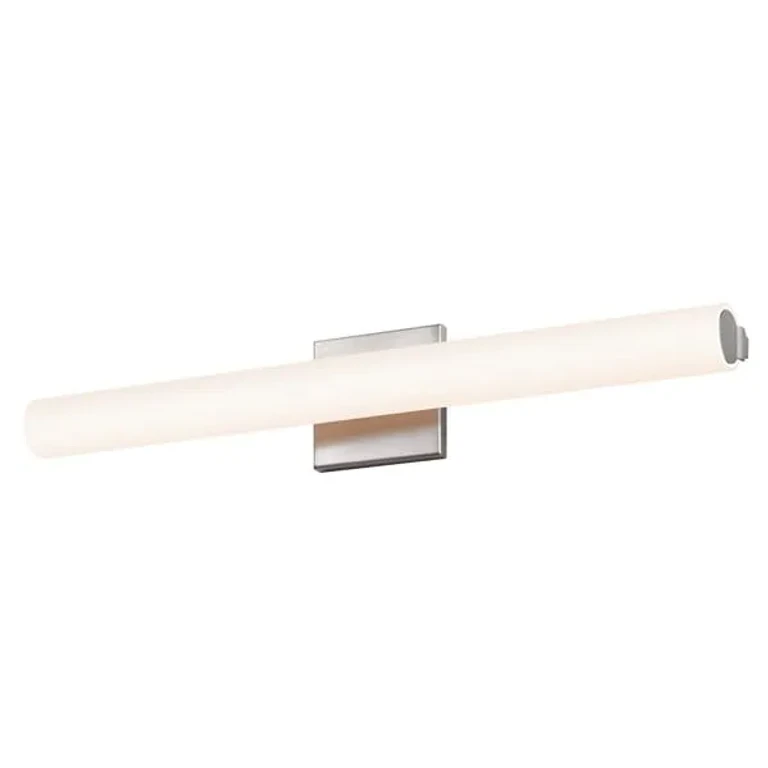 Tubo Slim LED 24" LED Flat Trim Bathroom Vanity Light in Satin Nickel