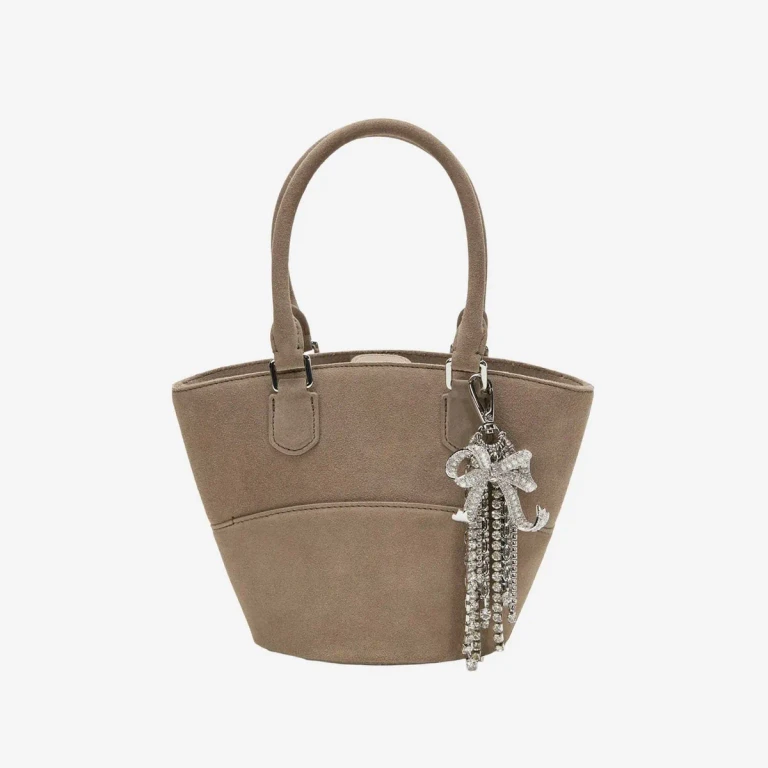 Suede Leather Bag With Pendants