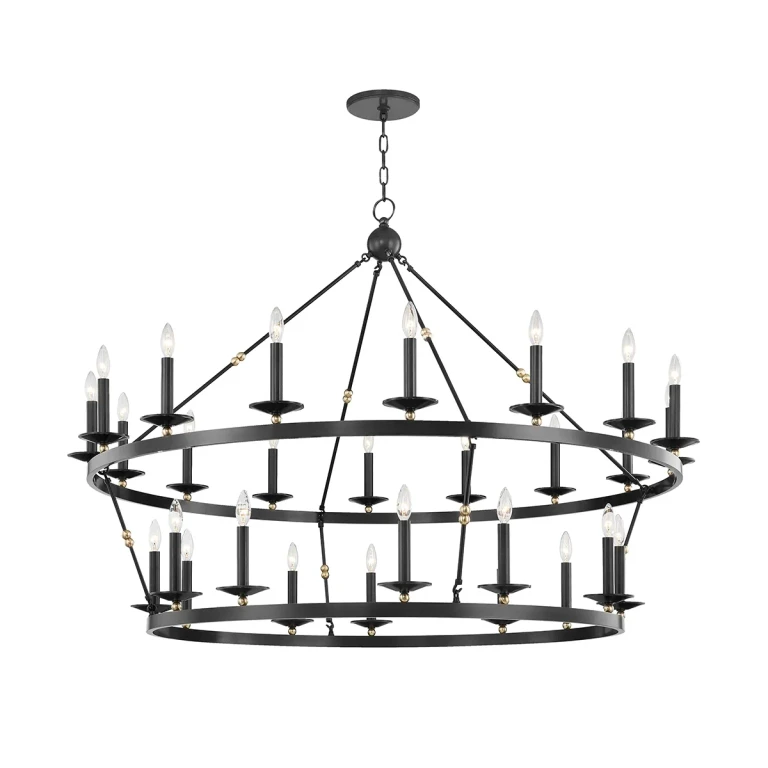 Aged Old Bronze 28 Light Chandelier from the Allendale Collection