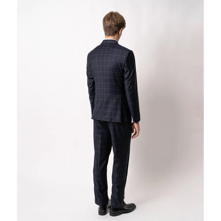 Larusmiani Single-Breasted Wool Suit Zurigo Blue Tailored Made - Men