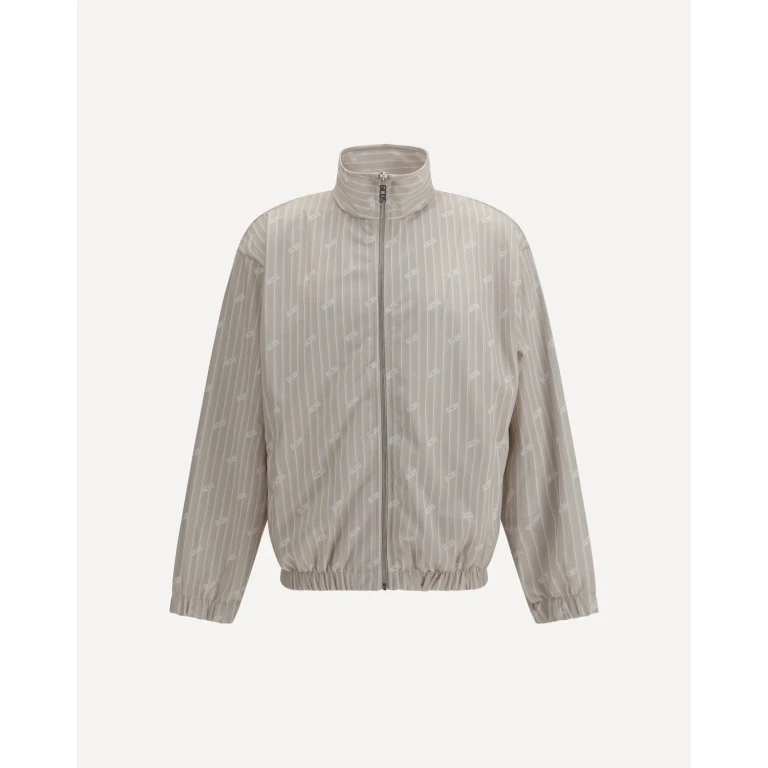 GCDS Pinstriped Track Jacket with all-over logo