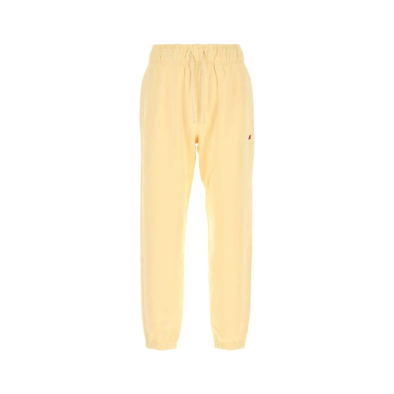 New Balance Pastel Yellow Cotton Joggers Calcium Exterior: Pantaloni - Men