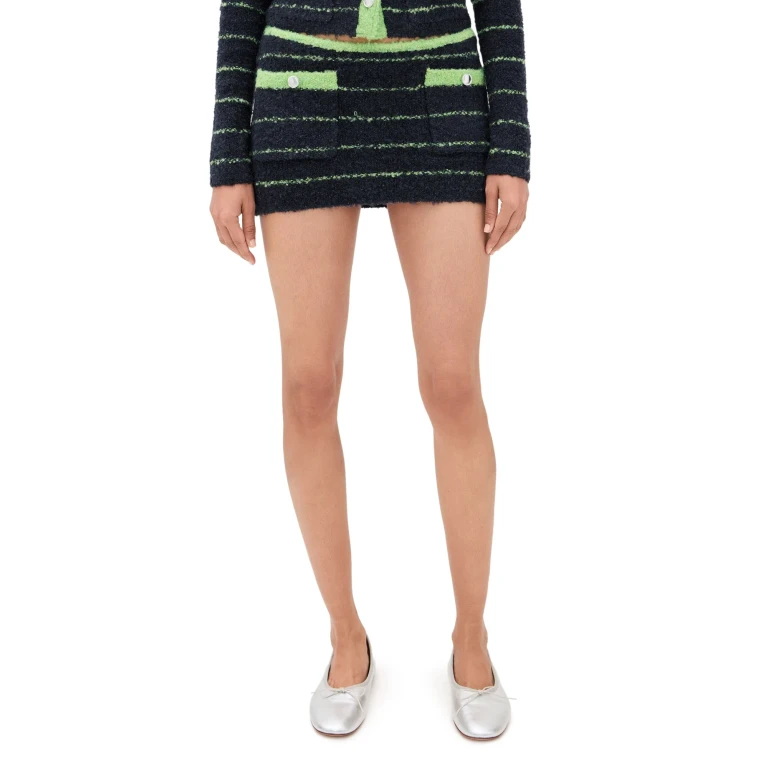 GUIZIO Aurelie Mini Skirt Navy/Green L