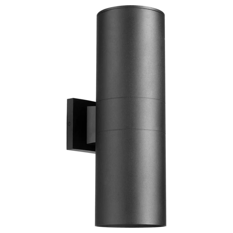 Quorum Cylinder 2-Light 17" Outdoor Wall Light in Noir