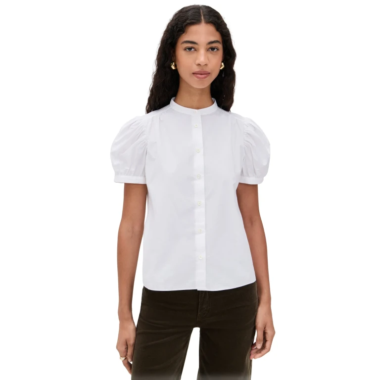 FRAME The Gathered Top White L