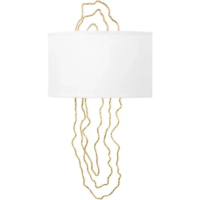 Corbett 5Th Avenue 2-Light Wall Sconce in Vintage Gold Leaf