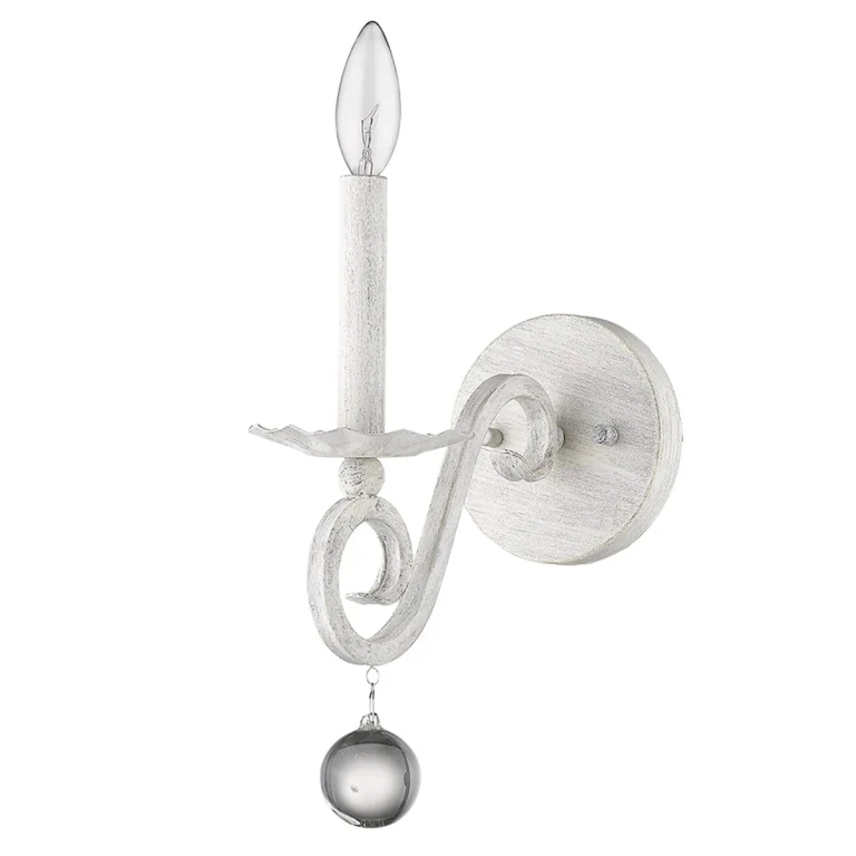 Country White One Light Wall Sconce from the Callie Collection