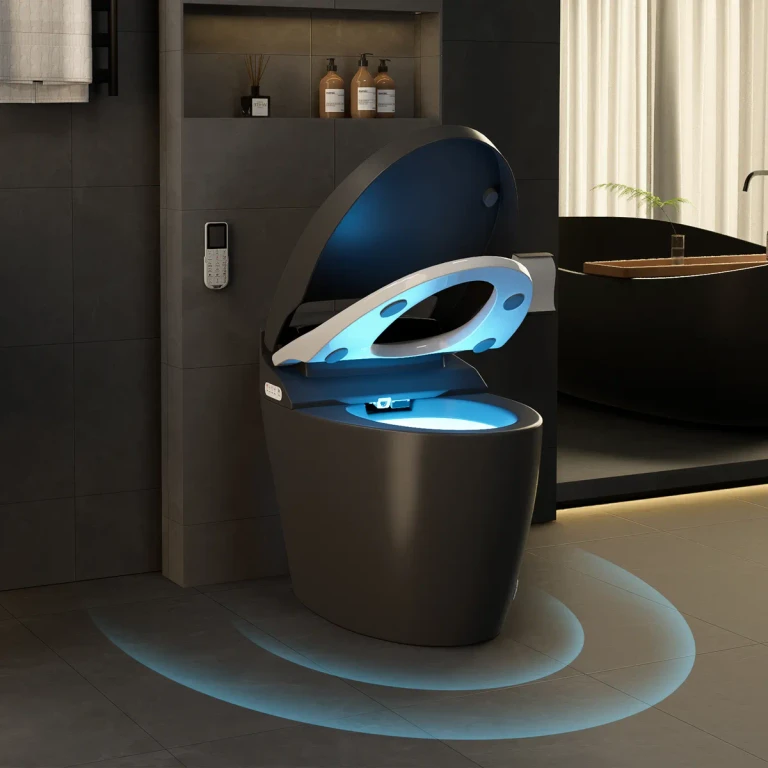 Modern Smart One-Piece 1.28 GPF Floor Mount Elongated Automatic Smart Bidet Toilet Seat Hynova AX1