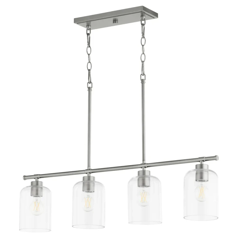 Satin Nickel Four Light Linear Chandelier from the Tribute Collection