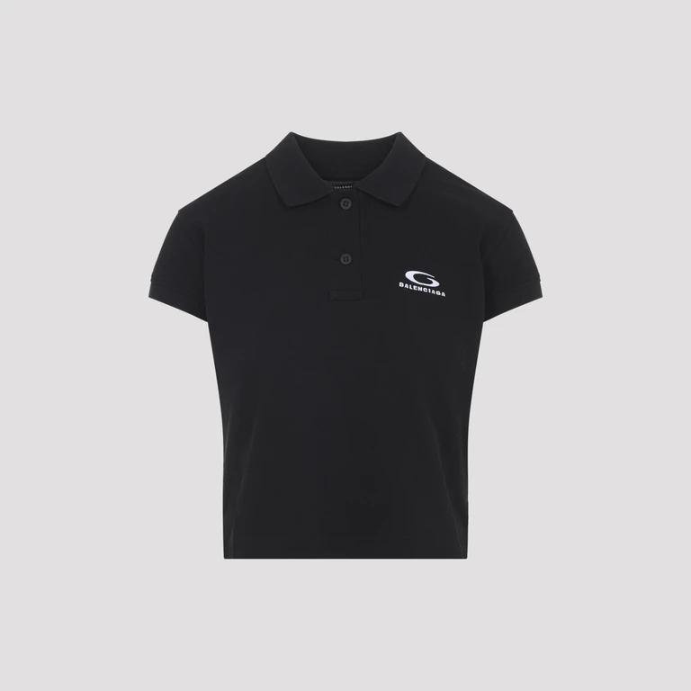 Balenciaga Ss Polo Black Cotton - Women