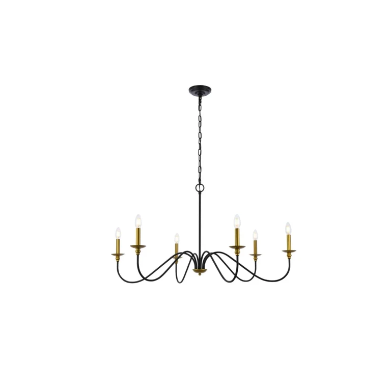 brass Six Light Chandelier from the Rohan Collection