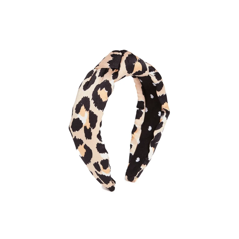 Lele Sadoughi Silk Leopard Knotted Headband Leopard One Size