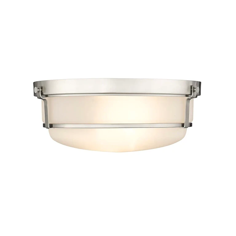 Brushed Nickel Two Light Flushmount from the Arlson Collection