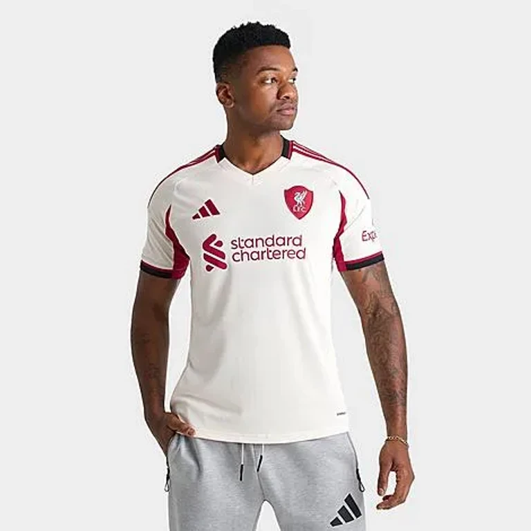 adidas Men's Liverpool FC 25-26 Away Soccer Jersey in Wonder White Size: Small