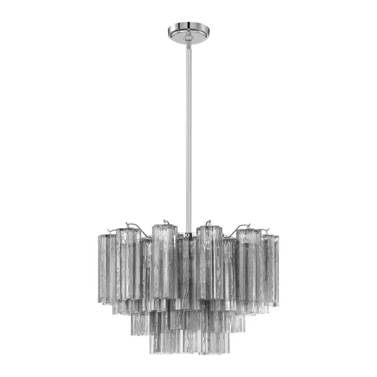 Polished Chrome Nine Light Chandelier from the Addis Collection