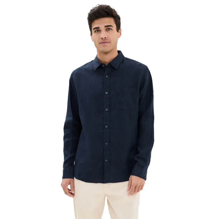 Vince Linen Shirt Pumice Rock XS