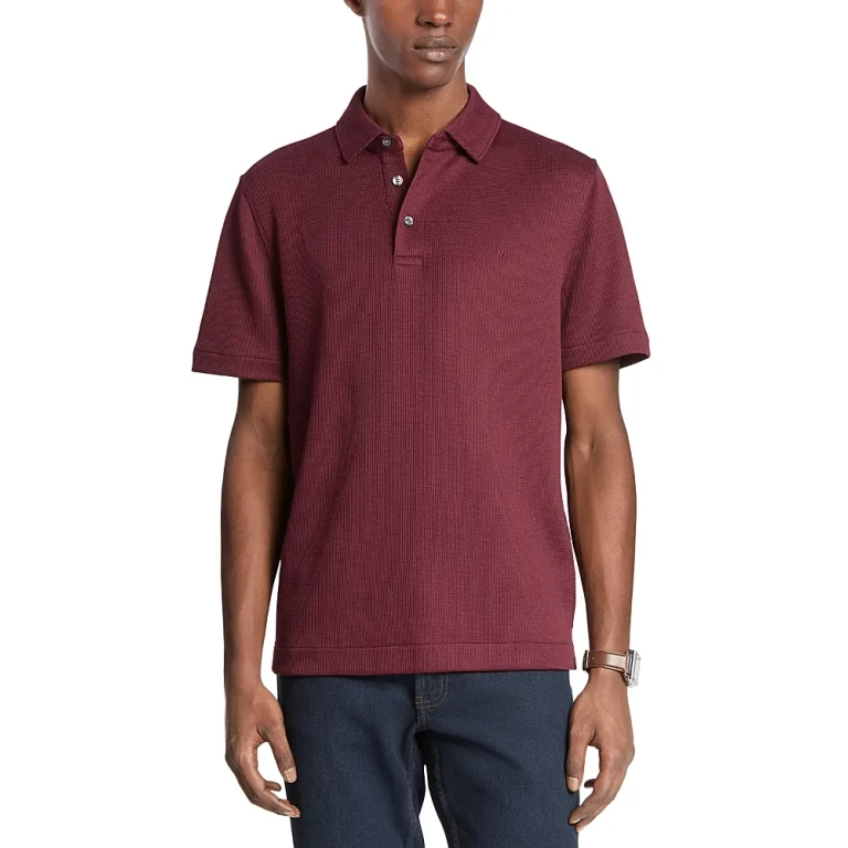 Michael Kors Textured Waffle Polo Shirt
