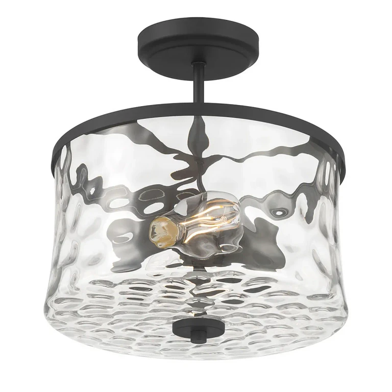 Matte Black Semi-Flush Mount from the Clarvyn Collection