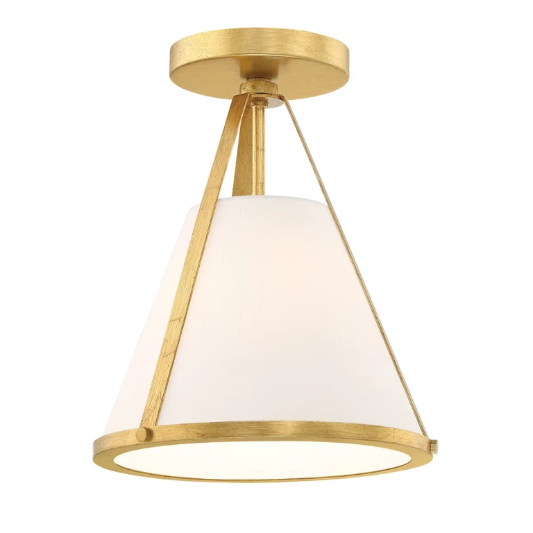 Antique Gold One Light Semi Flush Mount from the Fulton Collection