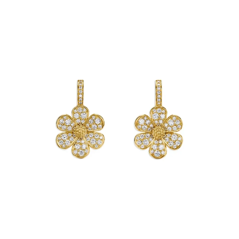 Temple St. Clair 18K Yellow Gold Diamond Snow Flower Earrings