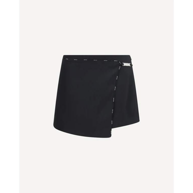 GCDS Satin mini Skirt-Shorts with logo trim