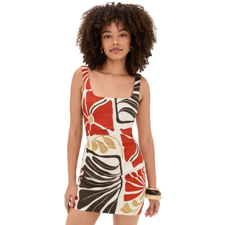 SIR. Julietta Square Neck Mini Dress Fiorello Rosso 3