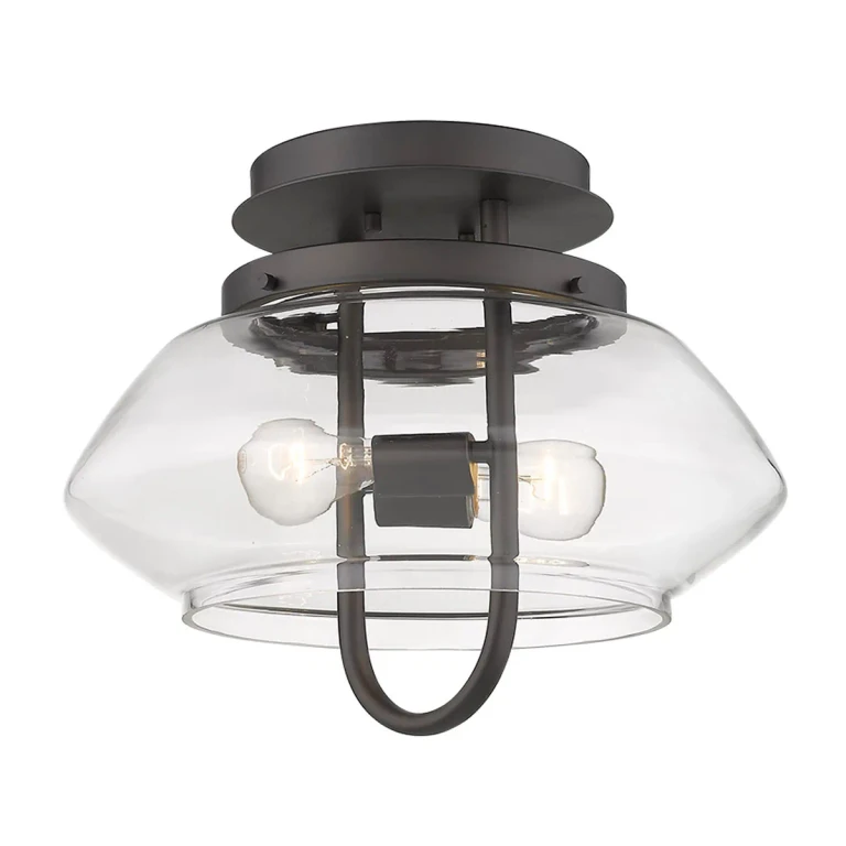 Oil-Rubbed Bronze Two Light Semi-Flush Mount from the Garner Collection